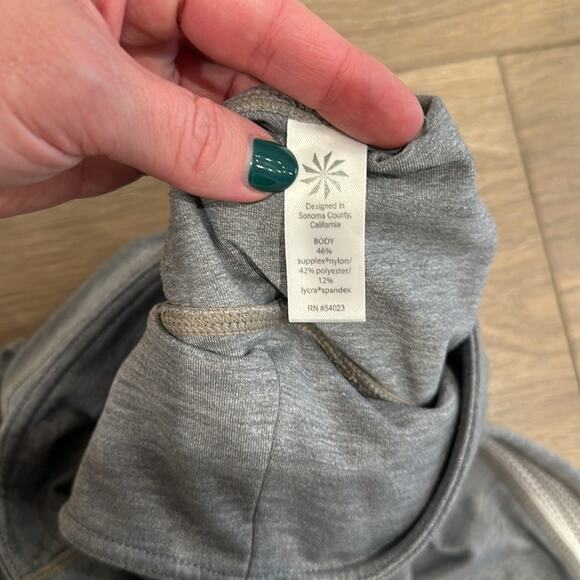 ATHLETA Heathered‎ Gray White Mesh Chaturanga Active Workout Gym Leggings Size S - Picture 9 of 11